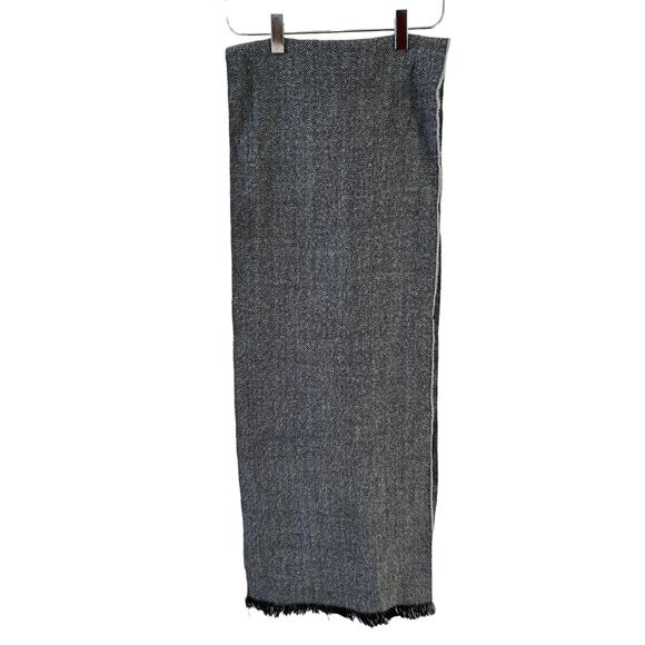 J Crew Scarf Black White Herringbone Print - Picture 1 of 6